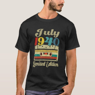 Vintage July 1940 Cassette Tape 81St Birthday Deco T-Shirt