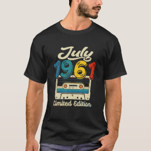 Vintage July 1961 Cassette Tape 60Th Birthday Deco T-Shirt