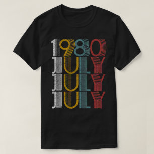 Vintage July 1980 Birthday Gifts Men Women T-Shirt