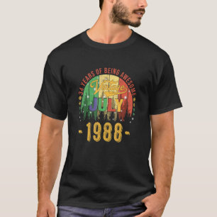 Vintage July 1988 34 Year Old 34th Birthday Awesom T-Shirt