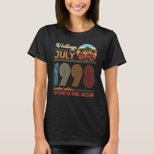 Vintage July 1998 24 Years Old 24th Birthday Decor T-Shirt