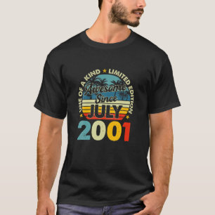 Vintage July 2001 20 Years Old 20Th Birthday Retro T-Shirt