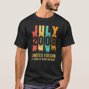 Vintage July 2008  14 Years Old 14th Birthday T-Shirt