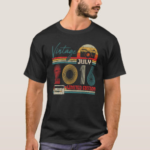 Vintage July 2016 6th Birthday Apparel 6 Years Old T-Shirt