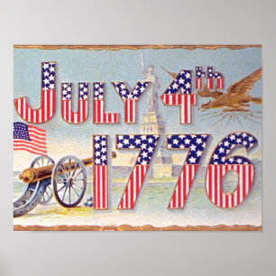 Vintage July 4th 1776 Poster