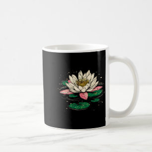 Vintage July Birth Flower Water Lily Lotus Garden Coffee Mug