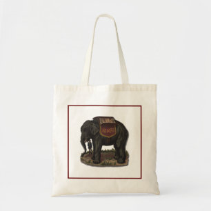 Vintage Jumbo Circus Elephant Retro Die-Cut Card Tote Bag