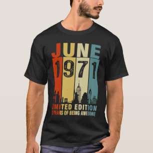 Vintage June 1971 52 Years Old 52nd Birthday T-Shirt