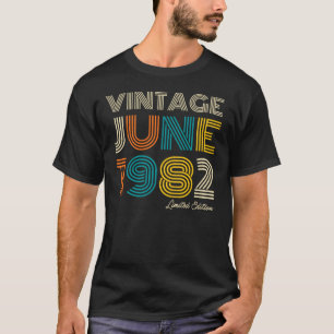  Vintage June 1982 Limited Edition 42nd Birthday T-Shirt