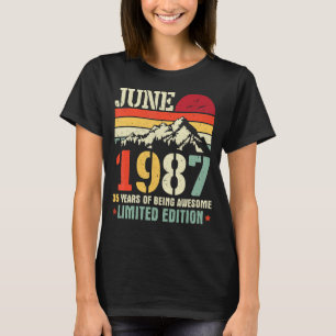 Vintage June 1987 35 Years Of Being Awesome T-Shirt