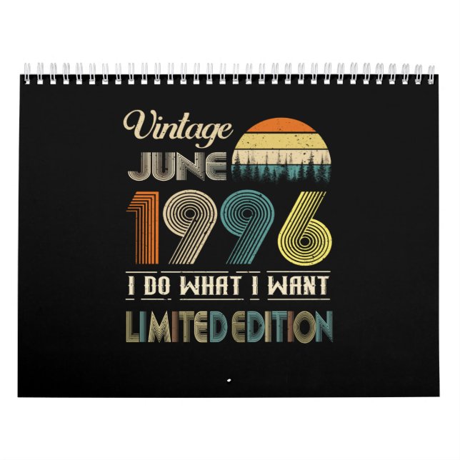 Vintage June 1996 What I Want Limited Edition Calendar (Cover)