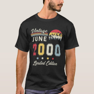 Vintage June 2000 Retro Birthday Men Women Gifts T-Shirt