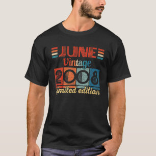 Vintage June 2008 14 Birthday Gifts 14 Years Old T-Shirt