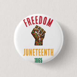 Vintage Juneteenth Freedom 1865 Pan-African Patter 3 Cm Round Badge