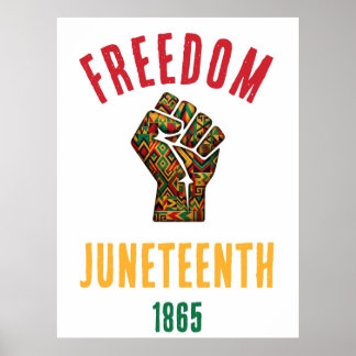 Vintage Juneteenth Freedom 1865 Pan-African Patter Poster