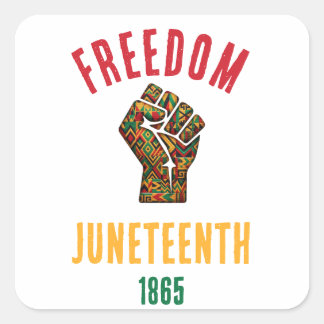 Vintage Juneteenth Freedom 1865 Pan-African Patter Square Sticker