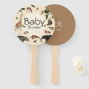Vintage Jungle Baby Shower Hand Fan