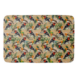 Vintage Jungle Birds Bath Mat