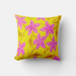 Vintage Jungle Floral Throw Pillow