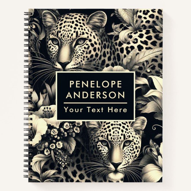 Vintage Jungle Jaguar Notebook (Front)