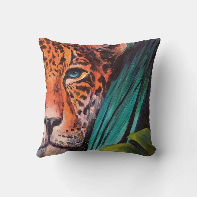 Vintage jungle leopard cushion (Back)