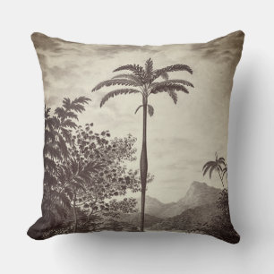 Vintage Jungle Neutral Grey Tones Boho Minimalist Cushion