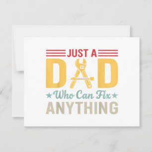 Vintage Just a Dad Who Can Fix Anything Funny Mech Thank You Card