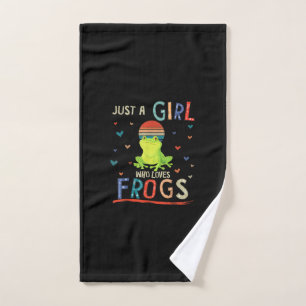Vintage Just A Girl Who Loves Frogs Funny Frog Hand Towel