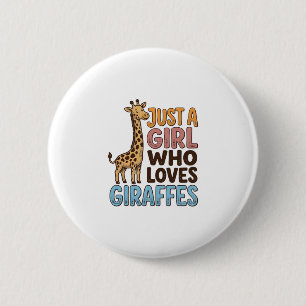Vintage Just A Girl Who Loves Giraffes Shirt (5)_1 6 Cm Round Badge