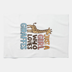 Vintage Just A Girl Who Loves Giraffes Shirt (5)_1 Tea Towel