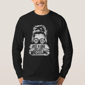 Vintage Just A Girl Who Loves Wrestling Womens Gir T-Shirt