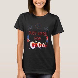 Vintage Just Here For Boom Fireworks 4th Of July J T-Shirt