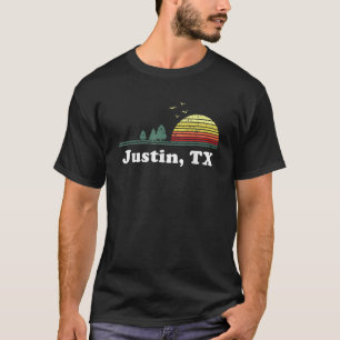 Vintage Justin Texas Home Souvenir Print T Shirt