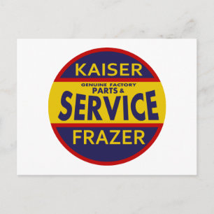Vintage Kaiser Frazer service sign red/blue Postcard