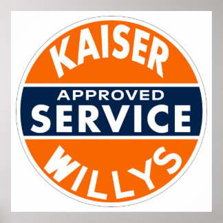 Vintage Kaiser Willys service sign