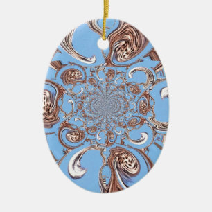 Vintage Kaleidoscope Art Print Ceramic Tree Decoration