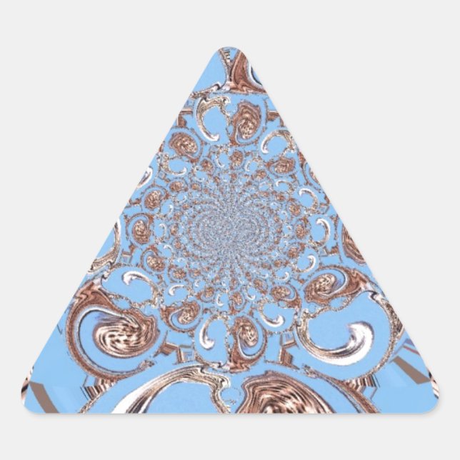 Vintage Kaleidoscope Art Print Triangle Sticker (Front)