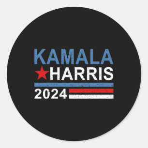 Vintage Kamala Harris 2024 For President Election Classic Round Sticker