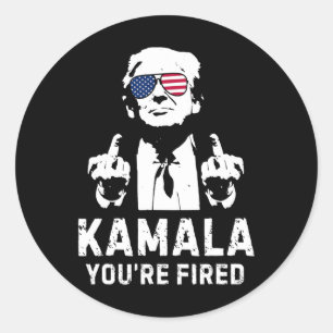 Vintage Kamala You’re Fired! Trump 2024 Classic Round Sticker