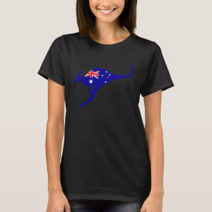 Vintage Kangaroo Australia Flag Aussie Roo Kangaro T-Shirt