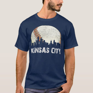 Vintage Kansas City Cityscape Baseball Lover Men W T-Shirt