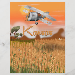 "Vintage Kansas Wheat field Travel Poster" "kansas