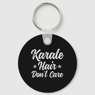 Vintage Karate Hair Don't Care Funny Martial Arts Key Ring