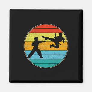 Vintage Karate Kids Martial Arts Fighter Retro Kar Magnet