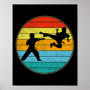 Vintage Karate Kids Martial Arts Fighter Retro Kar Poster
