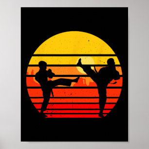 Vintage Karate Kids Martial Arts Fighter Retro Kar Poster