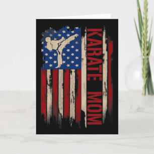 Vintage Karate Mum American Usa Flag The Kick Gift Card