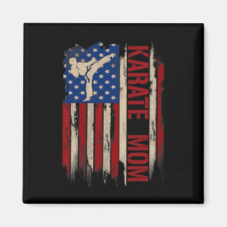 Vintage Karate Mum American Usa Flag The Kick Gift Magnet