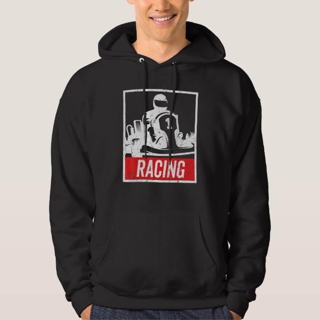 Vintage Kart Racing , Go-Kart Hoodie (Front)