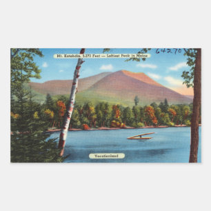 Vintage Katahdin Postcard Rectangular Sticker